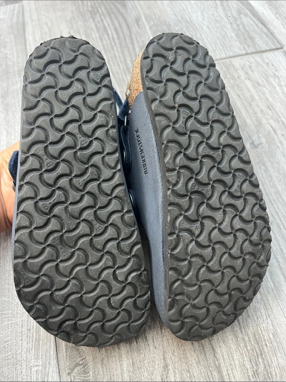 Birkenstock Kids Navy Closed-Toe Buckle Moccasins